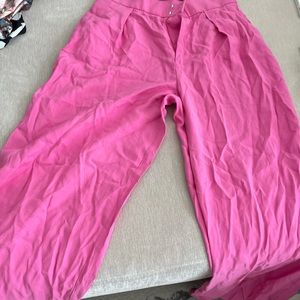 Pink Zara wide leg pants